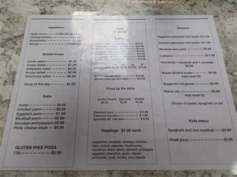 Menu at Emilios Pizza pizzeria, Palm Coast