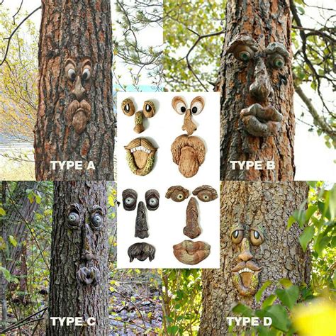 Fun 3d Tree Face Decor Outdoor Roots With Leaf Tree Face Statue Tree