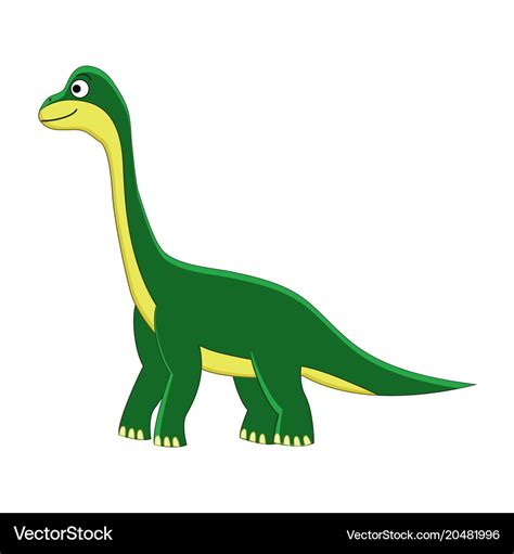 Cute cartoon brachiosaurus cartoon dinosaur Vector Image