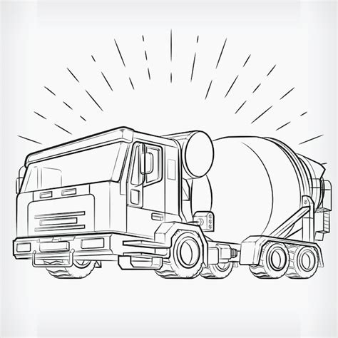 Premium Vector | Concrete mixer doodle cement truck sketch drawing