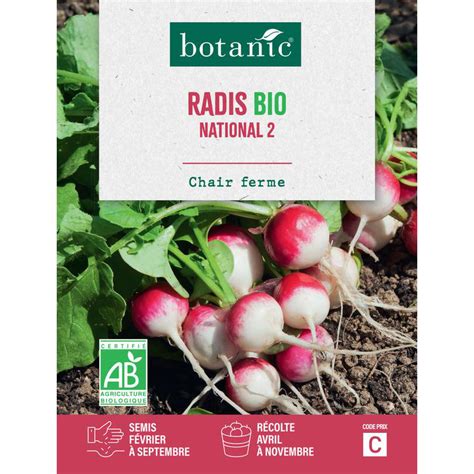 Graines De Radis National Bio Botanic Graines Semer