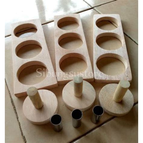 Jual 1set Cetakan Donat Kayu 3 Lubang Shopee Indonesia