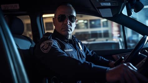 Premium AI Image | Portrait of handsome mature police officer driving ...