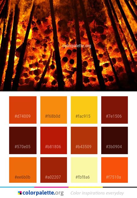 Flame Fire Heat Color Palette Colors Inspiration Graphics Design