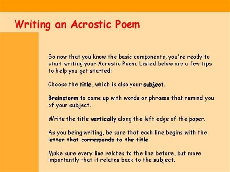 How To Write A Acrostic Poem Sitedoct Org