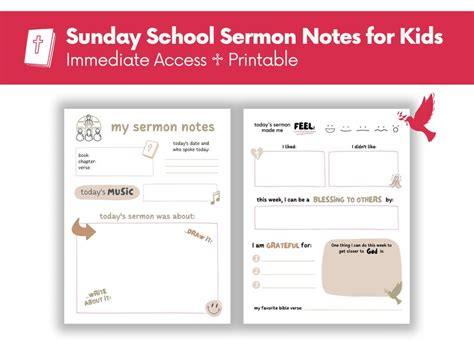 Printable Children's Church Activities, Sunday School Notes, Sermon ...