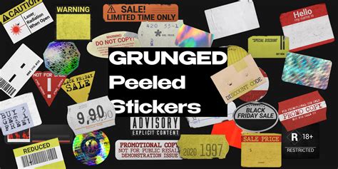 Grunged Peeled Stickers Free Figma Community