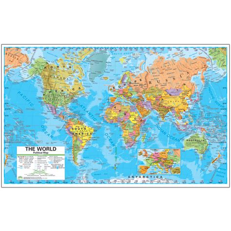 Deskpad Maps World Advanced Political Deskpad Map 5 Pack