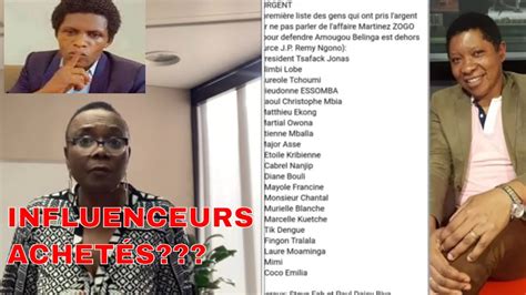 Martinez Zogo La Liste Des Influenceur Pay S Pour Ne Pas Parler De L