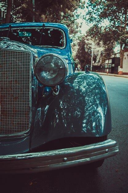 Premium Photo Close Up Of Vintage Car Parked On Road