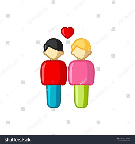 Gay Couple Icon Illustration Isolated Vector Stock Vector Royalty Free