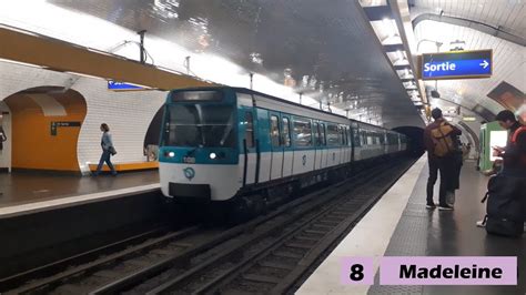 Madeleine Ligne 8 Métro de Paris RATP MF77 YouTube