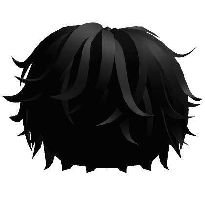 Fluffy Messy Boy Hair (Black)'s Code & Price - RblxTrade