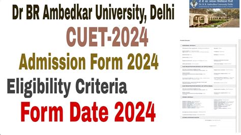 Dr Br Ambedkar University Delhi Cuet Ug And Pg Admission Form How To