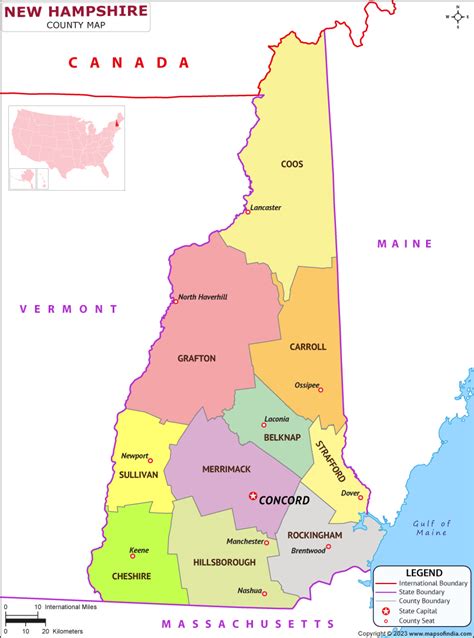 New Hampshire Map Map Of New Hampshire Ia State With County