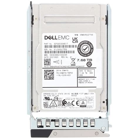 Dell 5MHY8 7 68Tb SED SAS 12Gbps Read Intensive 1DWPD 2 5Inch SSD