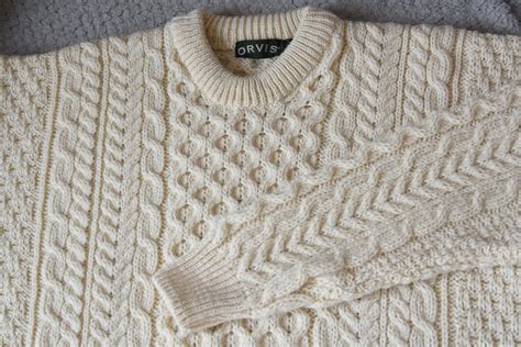 Orvis Orvis Fisherman Cable Knit Wool Sweater Size L | Grailed