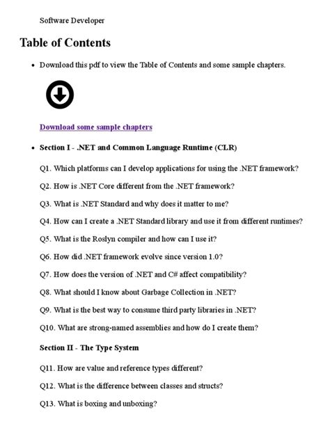 Absolutely Awesome Book On CSharp and .NET - TOC | PDF | Language Integrated Query | C Sharp ...