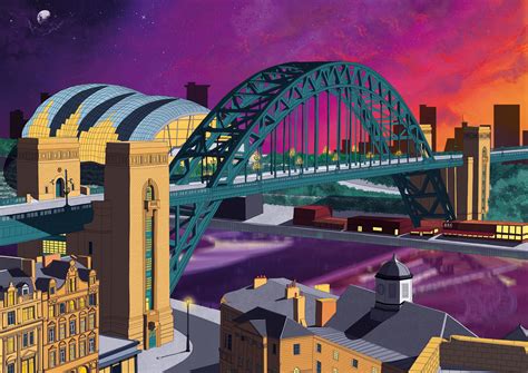 Tyne Bridge Newcastle Gateshead Sunset Print Print — Yvette Earl