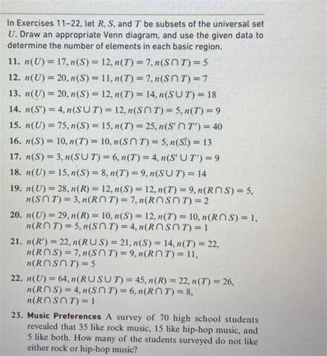 Solved In Exercises 11 22 Let R S And T Be Subsets Of The Chegg