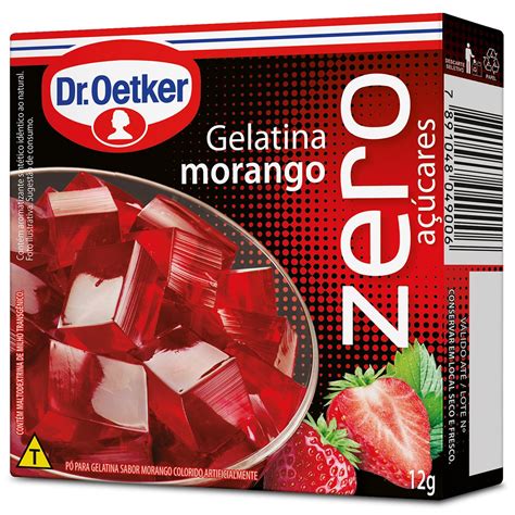 Gelatina em Pó Sabor Morango Zero Dr OETKER Caixa 12g Pão de Açúcar