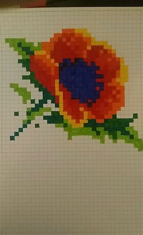 Graph Paper Flower Drawing