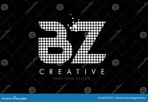 Bz B Z Letter Logo Design White Magenta Dots And Swoosh Stock Vector