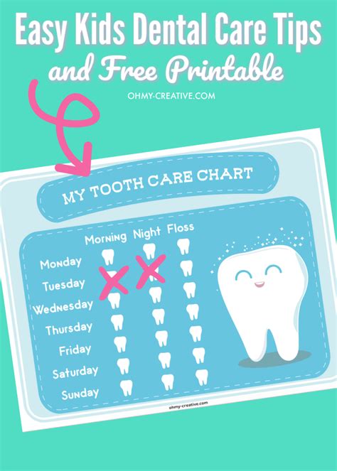 Easy Kids Dental Care Tips and Free Printable - Oh My Creative