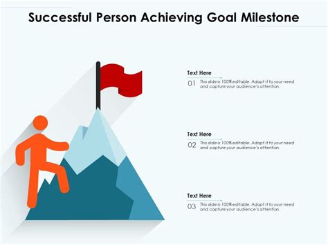 Successful Person Achieving Goal Milestone Presentation Graphics