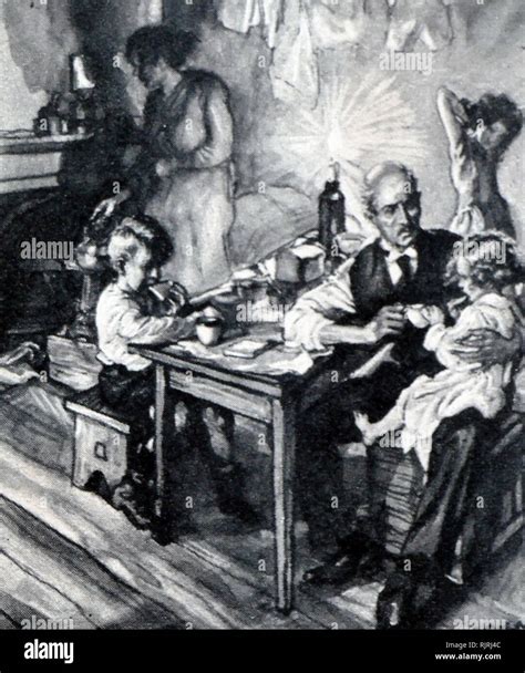 Illustration Showing The Poverty Endured By An Unemployed Man And His