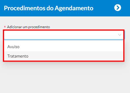 Associando Procedimento A Um Agendamento Bluedental Central De Ajuda