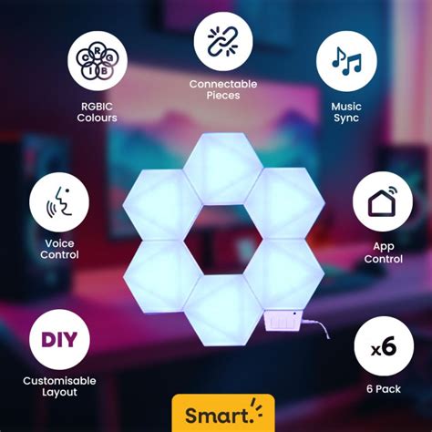 Smart Modern Hexagon Rgb Wall Light Kit Valuelights