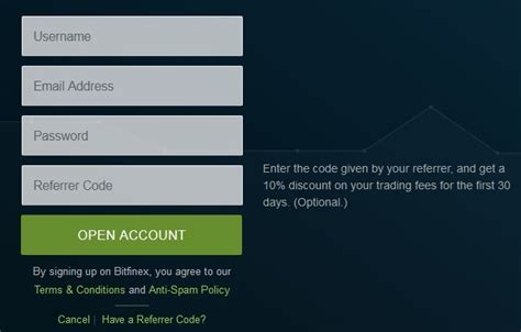 Registering On Bitfinex Bitfinex Referral Code