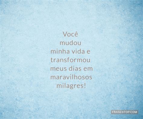 Você Mudou Minha Vida E Transformou Meus Dias Em Frasestop