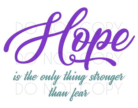 Hope Stronger Than Fear SVG & Print Design Instant Download, digitial ...