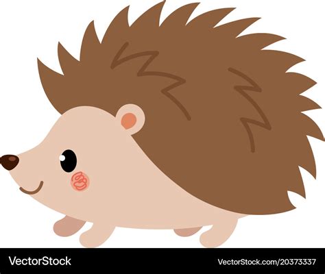 Adorable hedgehog in modern flat style Royalty Free Vector