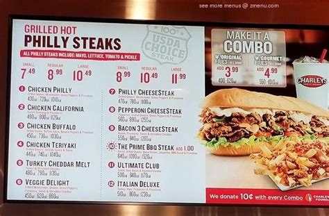 Online Menu Of Charleys Cheesesteaks Restaurant San Francisco