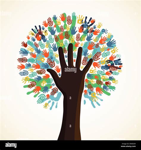 Isolated diversity tree hands Stock Vector Image & Art - Alamy