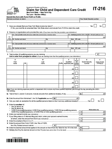 2022 Form NY DTF IT 216 Fill Online Printable Fillable Blank PdfFiller