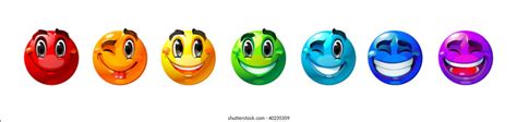 Seven Vector Smileys Seven Rainbow Colors 库存矢量图（免版税）40235359 Shutterstock