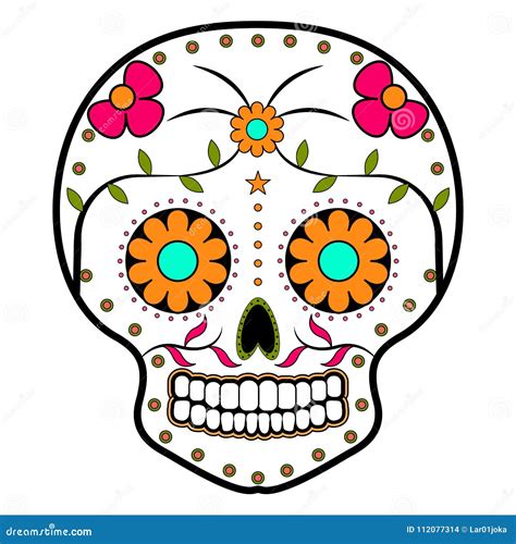 Floral Ornamente Head Skull Day Of The Dead Stock Vector