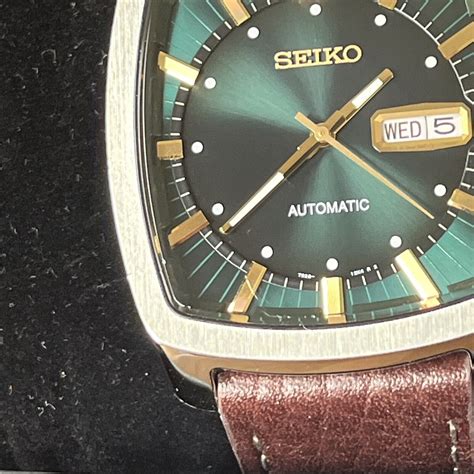 Seiko Green Dial Recraft Brown Leather Automatic Men S Watch Snkp