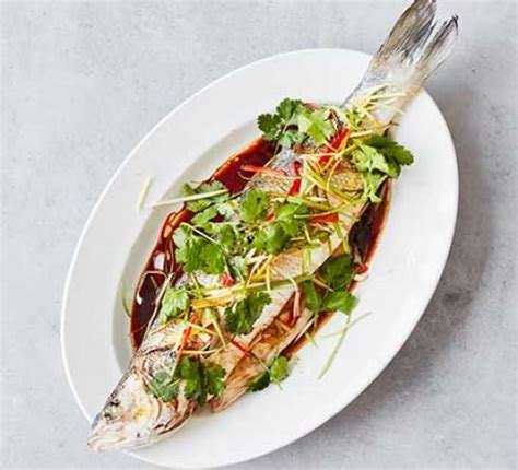 Steamed Sea Bass Recipe Sea Bass Steamed Seabass Recipe Asian Recipes