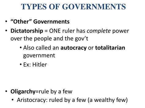 Ppt Types Of Governments Powerpoint Presentation Free Download Id