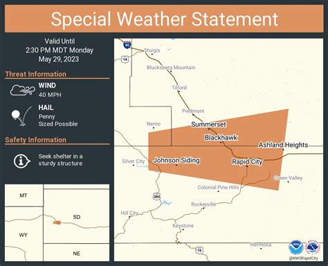 NWS Rapid City on Twitter: "A special weather statement has been issued for Rapid City SD, Rapid ...