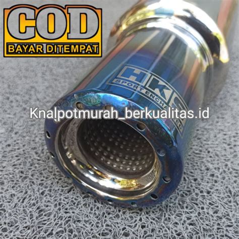 Jual Knalpot Mobil HKS Gronel Blue Stainless Suara Full Bass Out 3 5