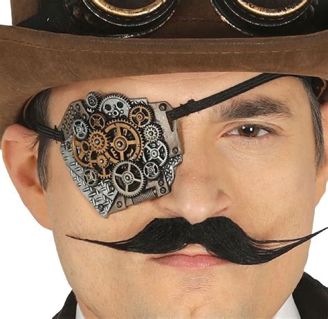 Mens Steampunk Eye Patch Victorian Carnival Halloween Fancy Dress Costume Outfit Parche Ojo