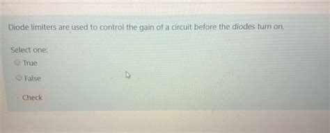 Solved Diode limiters are used to control the gain of a | Chegg.com