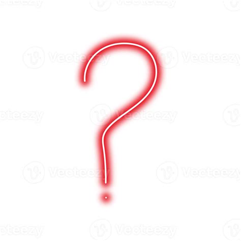 Neon Question Mark On Transparent Background Png