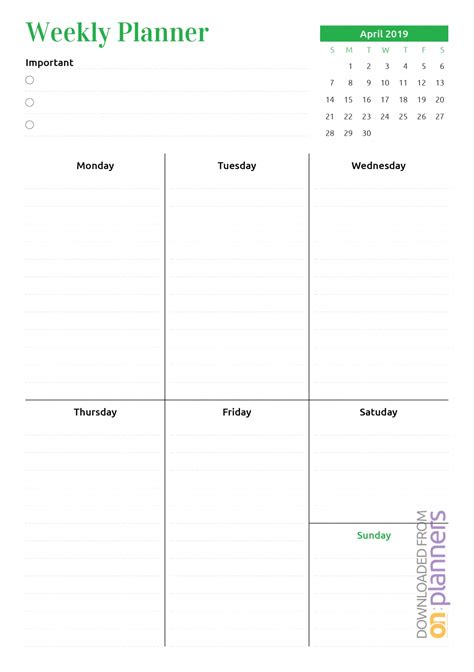 Week At A Glance Printable Calendar | Free Letter Templates